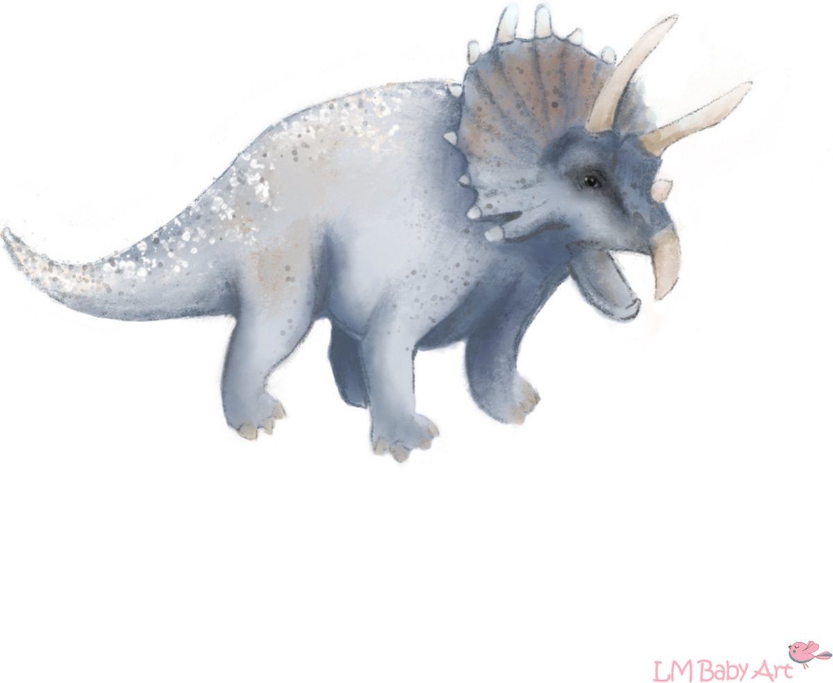 Dinosaurus muursticker Triceratops | Dino thema muurstickers | Muursticker dino | 70x44cm | Grote dino sticker