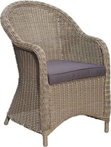 Denza Furniture Toulouse dining tuinstoel | wicker | donkergrijs/donkerbruin