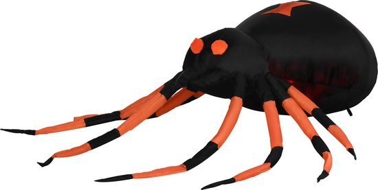 HOMCOM 240 cm Aufblasbar Kürbisgeist, Halloween Horror Deko mit LED Beleuchtung, Halloween-Dekoration, wasserdichte Luftfigur, Polyester, für Indoor, Outdoor