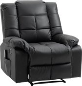 HOMCOM - Massagestoel - met 8 vibratiepunten - ligfunctie - Zwart
