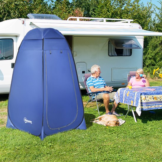 Outsunny Pop-up toilettent camping douchetent omkleedtent binnentas polyester blauw A20-134 - Outsunny