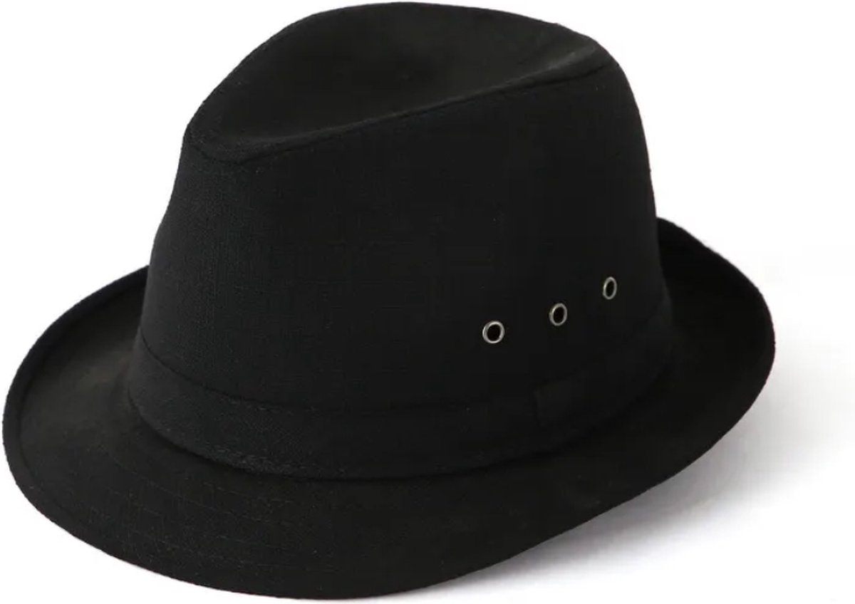 ASTRADAVI Trilby Hoed - Unisex Trilby Fedora Hoed - Zwart