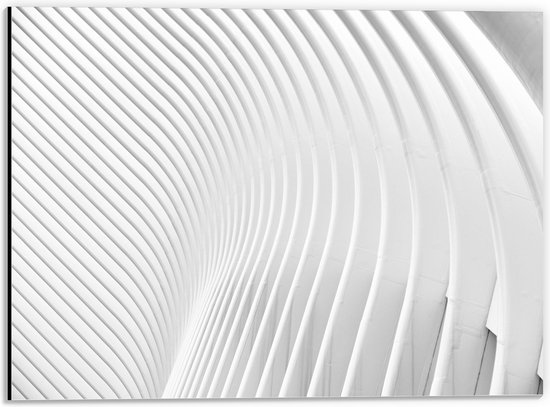 Dibond - Golvende Bogen in het Wit - 40x30 cm Foto op Aluminium (Wanddecoratie van metaal)