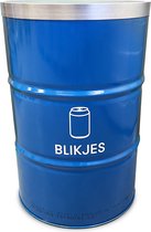 BinBin BLUE 200 Liter olievat afvalscheiding prullenbak| grote afvalbak| blikjes-inzameling| inzamelbak blikken | statiegeld blikken | Horeca afvalbak
