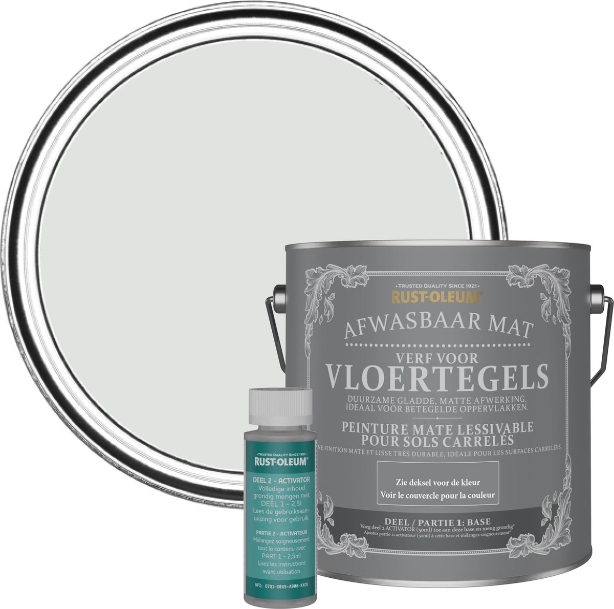 Rust-Oleum Grijs Afwasbare Vloertegelverf - Bibliotheek Grijs 2,5L