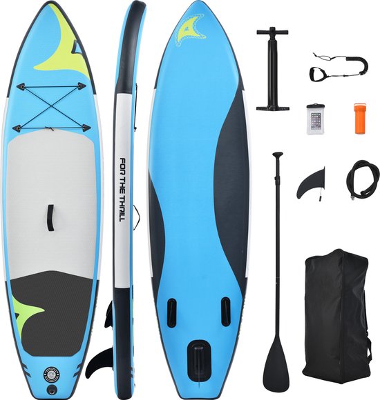 Merax SUP Board 320 x 80 x 15 cm - Paddle Opblaasbaar - Stand Up Paddle  Boards - Blauw | bol