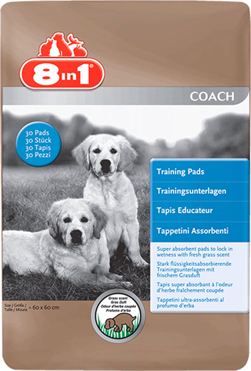 8in1 - Trainings Pads Met Gras Geur - Zindelijkstraining - 60x60cm - 14 Stuks