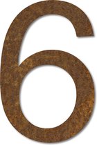 LIROdesign – Huisnummer nr. 6 – Huisnummer cortenstaal – Huisnummerbord