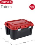 Keter Totem Opbergbox - 60 L - Zwart/Rood | bol.com