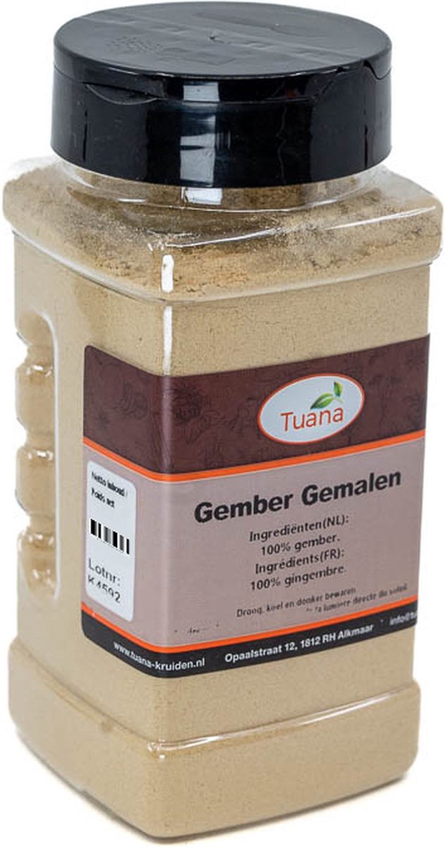 Goedkoopste Tuana Kruiden - Gember Gemalen - Strooibus 120 Gram - Kruiden Zonder Zout - MP-G-0008