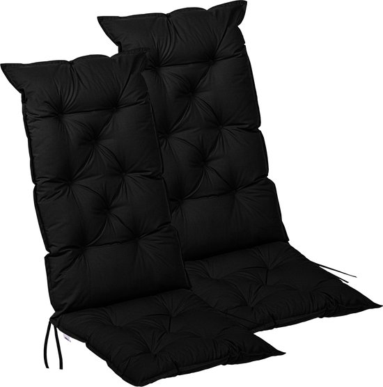 Coussin de chaise intérieur/extérieur - Uni - Noir - 19.5 x 19.5 x