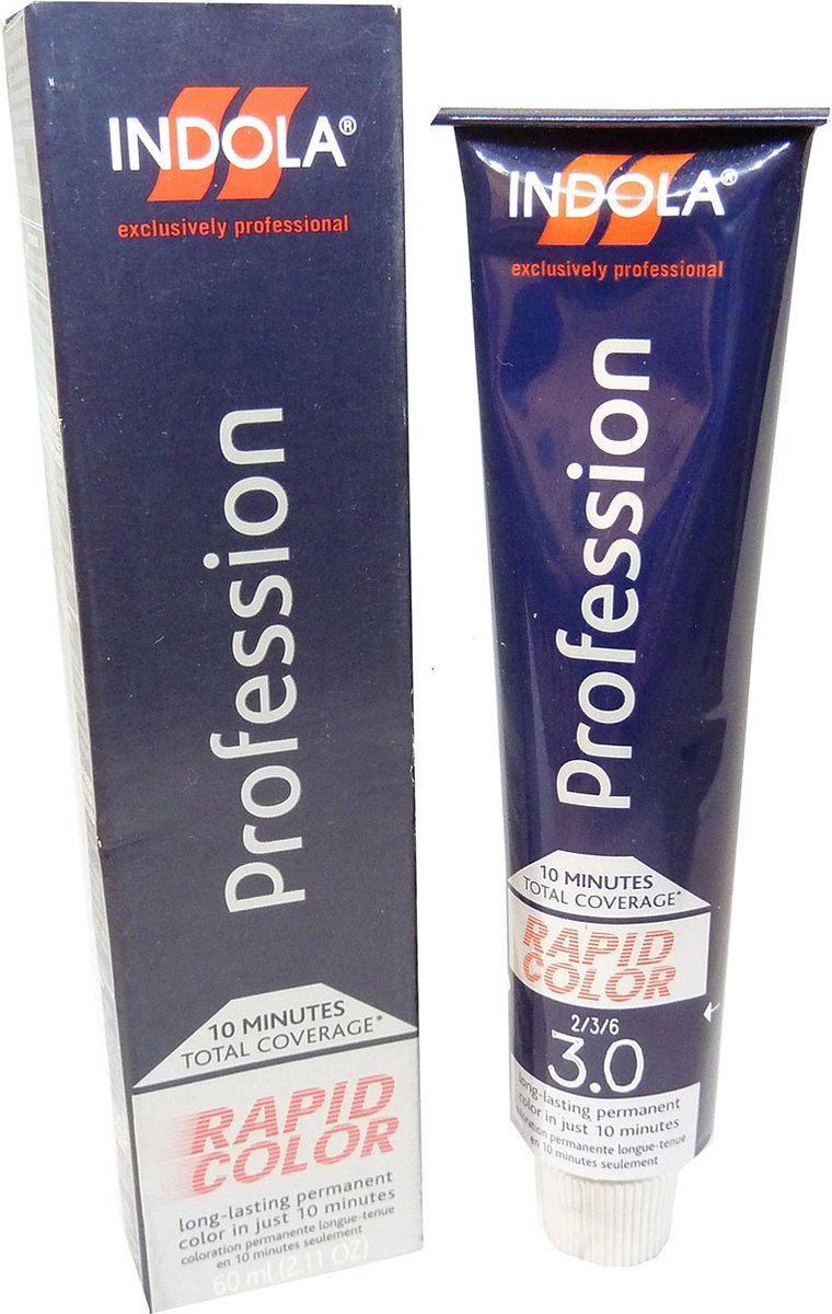 Indola Profession Rapid Color Haarkleuring Permanente Crème 60ml - 03.0 Dark Brown Natural / Dunkel Braun Natur
