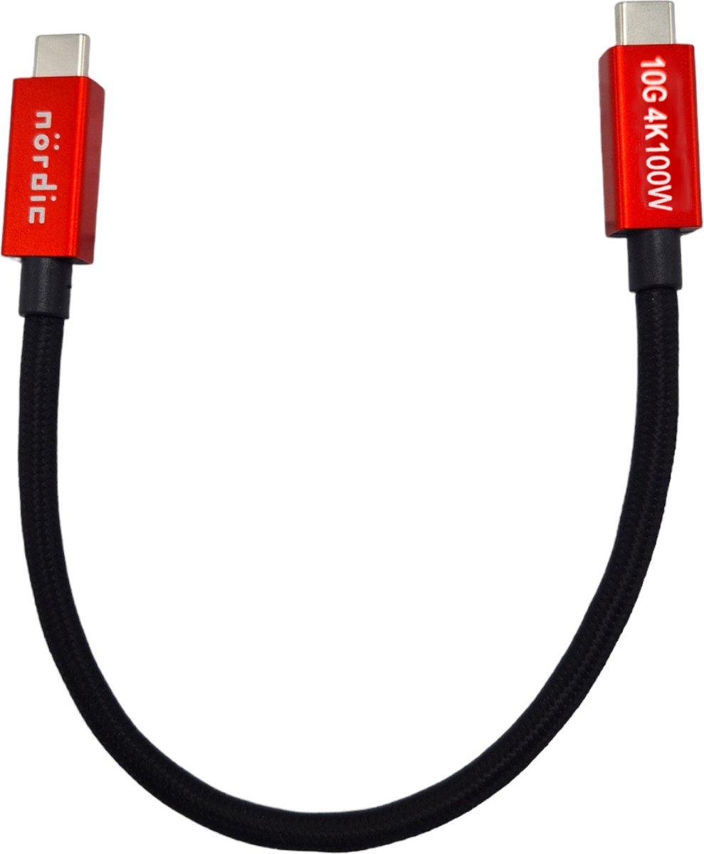 1 m toppskruvlåsande USB C-kabel 10 Gbit/s - USB 3.2 Gen 2 Type-C kabel -  100W (5A) Power Delivery-laddning, DP alt-läge - Enkel skruvlåsning 