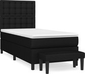 vidaXL-Boxspring-avec-matelas-tissu-noir-80x200-cm
