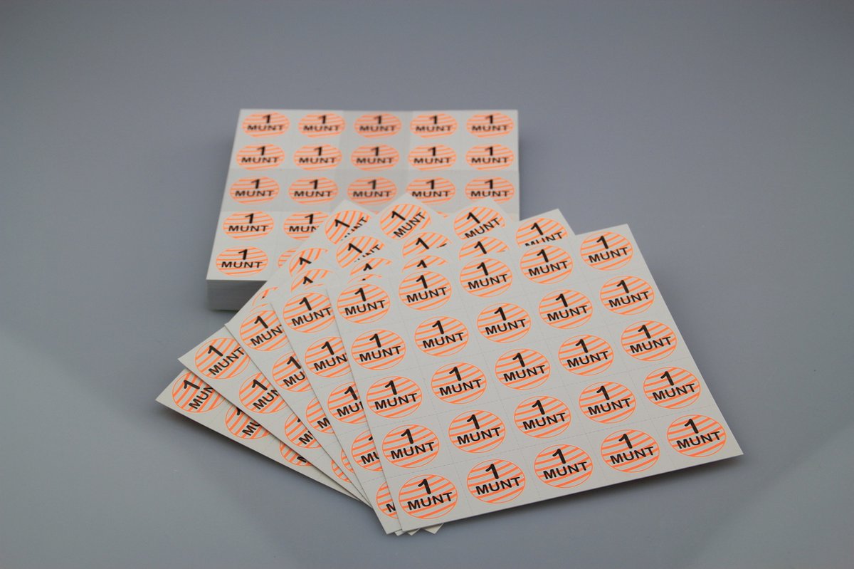 CombiCraft Papieren Consumptiemunt matjes of consumptiebonnen van glad karton - Oranje 1 munt - 1000 stuks