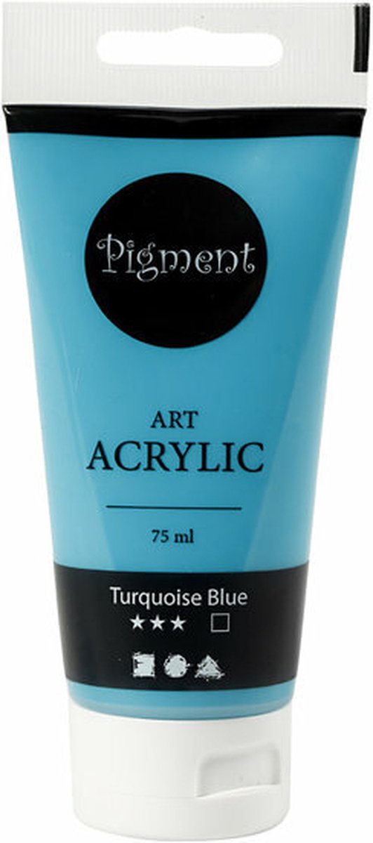 Acrylverf - Turquoise Blue - Dekkend - Pigment Art - 75 ml - 2 stuks
