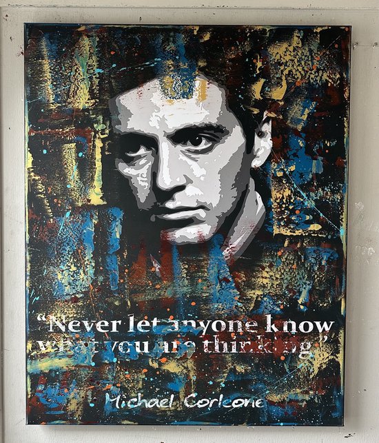 The Godfather- Michael Corleone- Mixed Media- Katoenen canvasdoek- 100x80cm,3D