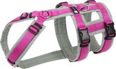 AnnyX Dog Harness - SAFETY - Harnais de sécurité - Harnais anti-évasion - Fuchsia/ Grijs - Taille S - Tour de poitrine 52-64 cm - Poids du chien 11-21 kg - My K9