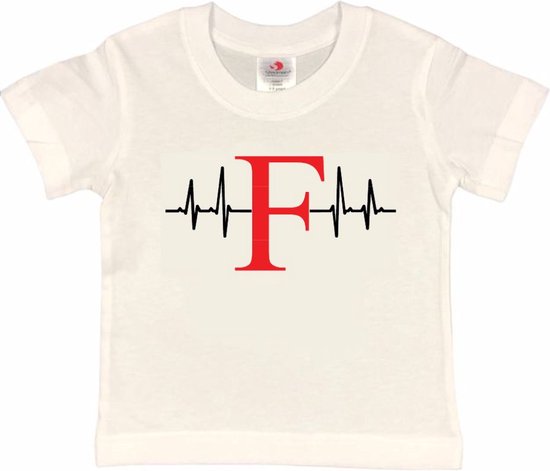 Rotterdam Kinder t-shirt | Feyenoord hartslag | Verjaardagkado | verjaardag kado | grappig | jarig | Rotterdam | Feyenoord | cadeau | Cadeau | Wit/zwart/rood/zwart | Maat 110/116