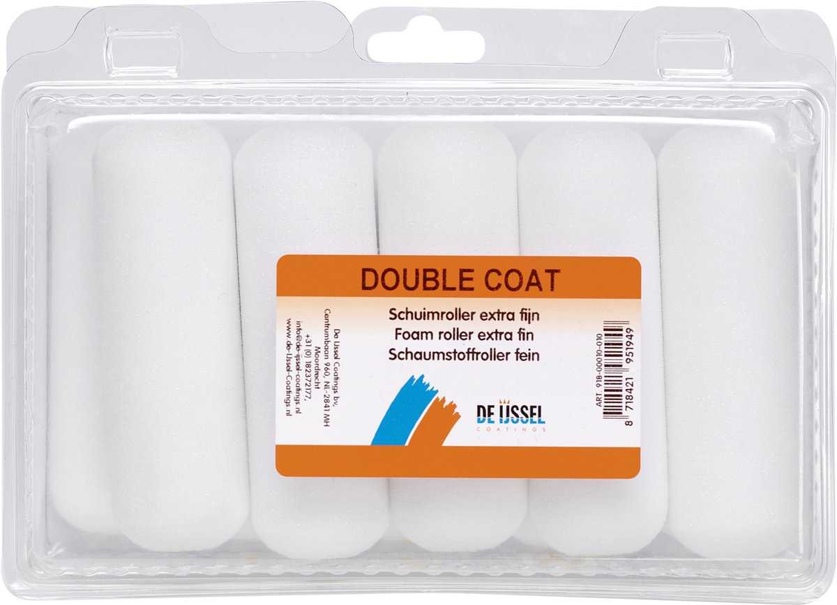 De IJssel Coatings - Double Coat Schuimrol - Extra Fijn - Doos 10 Stuks