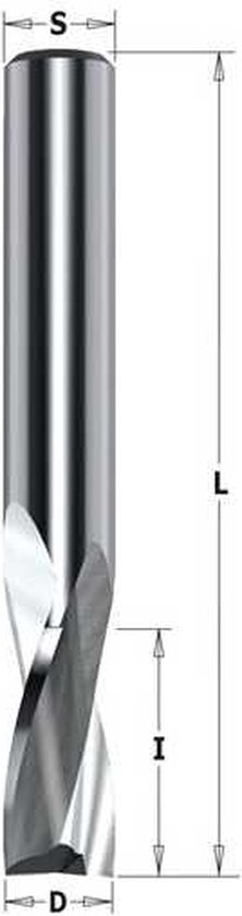 CMT - Fraise hélicoïdale pour aluminium et PVC, angle de coupe
