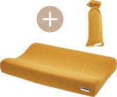 Meyco Bébé Knit Basic housse de matelas à langer + sac bouillotte - pack de 2 - miel doré - 50x70cm