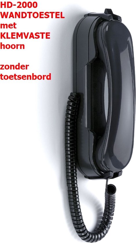 HD-2000 analoge telefoon met HOORN-KLEMsysteem - ZONDER TOETSENBORD zwart (45-1475-ZW)