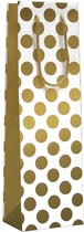Big Dots Gold - Wijntas Wijnfles zak met koord - 39 x 12 x 9 cm - 12 Stuks