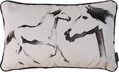 Sierkussen Velvet Two Horses | 30 x 50 cm | Velvet/Polyester