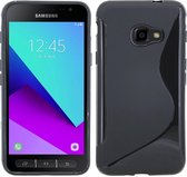 Geschikt voor Samsung Galaxy Xcover 4 Hoesje - Samsung Galaxy Xcover 4s Hoesje - Siliconen Zwart S-line TPU Case