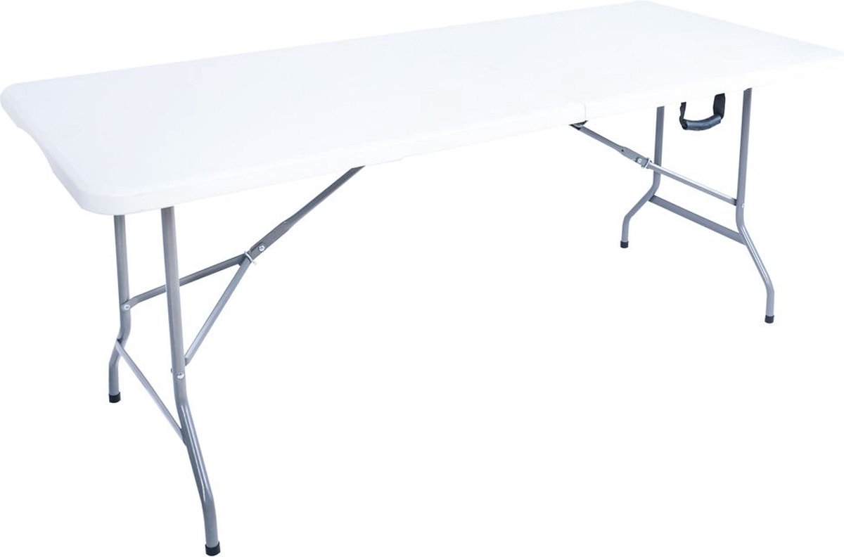 IVOL Vouwtafel 152x70x74 - Wit - Kunststof - Inklapbare plooitafel