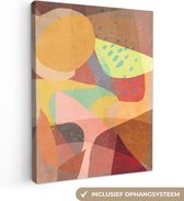 Canvas Schilderij Abstract - Kunst - Regenboog - Pastel - 30x40 cm - Wanddecoratie