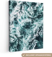 Canvas Schilderij Zee - Blauw - Natuur - Water - 60x80 cm - Wanddecoratie