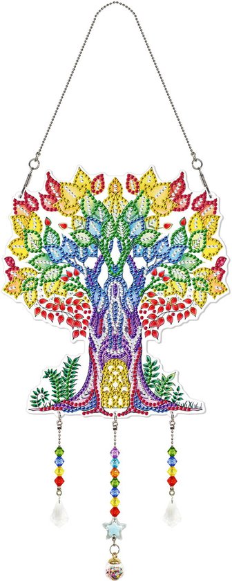 Generisch Diamond Painting Schmetterling Anhänger 5D Diamant Painting Kranz mit Kette Diamant Malerei Fensterbilder Wandbehang Kits für Fenster Wand Und Eingang Decor Geschenk
