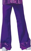 Costume des années 80 et 90 | Pantalon Disco Dancer Homme Violet | Taille 56-58 | Costume de carnaval | Déguisements
