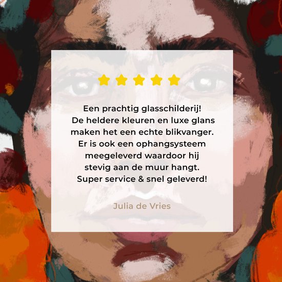 MuchoWow® Peinture sur verre 90x120 cm - Peinture sur verre acrylique - Abstrait - Femme - Portrait - Peinture - Photo sur verre - Peintures