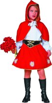Carnavalskleding Roodkapje Kleedje met rode cape meisje Maat 128