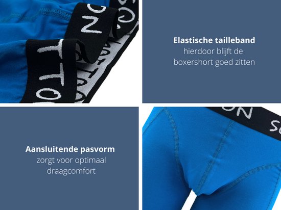 Boxer homme - SQOTTON® - 3 pièces - Rouge / Wit/ Blauw - Taille L