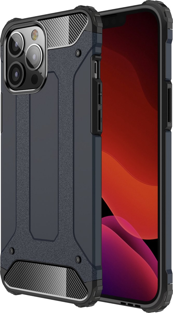 Backcover geschikt voor Apple iPhone 14 Pro - Blauw - Shockproof Armor Hoesje