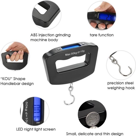 Digitale Hangweegschaal voor Bagage 50 kg - Geëric