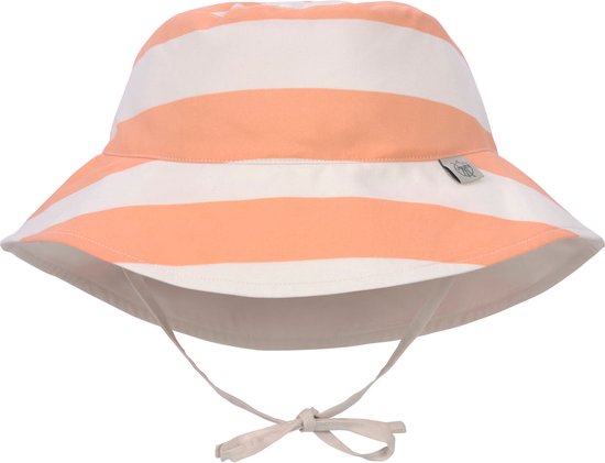 Lässig Hat Chapeau de soleil avec protection UV Splash & Fun Block Stripes lait/pêche, 19-36 mois. Taille 50/51