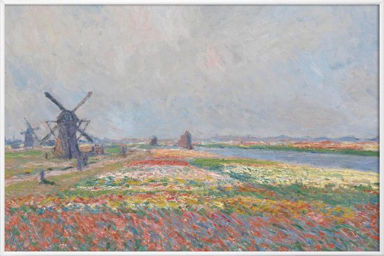JUNIQE - Poster in kunststof lijst Monet - Tulip Fields near The Hague