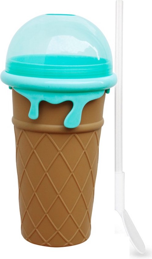 Foto: Slushy maker slush puppy ijscrusher beker machine cup bruin