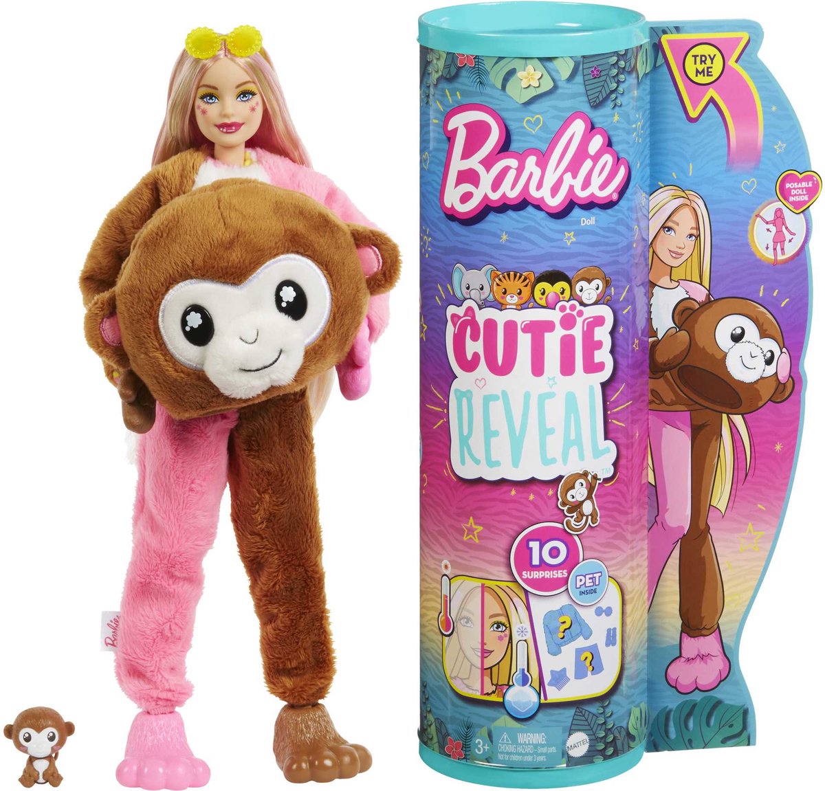 Barbie Cutie Reveal Jungle - Barbiepop - Aap met verrassingsaccessoires — afbeelding 11