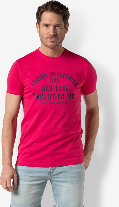 Twinlife Korte mouw T-shirt - TW32510 Fuchsia (Maat: XXXL)