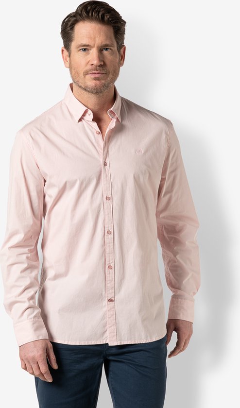 Twinlife Heren shirt basic - Overhemden - Luchtig - Elastisch - Roze - XL