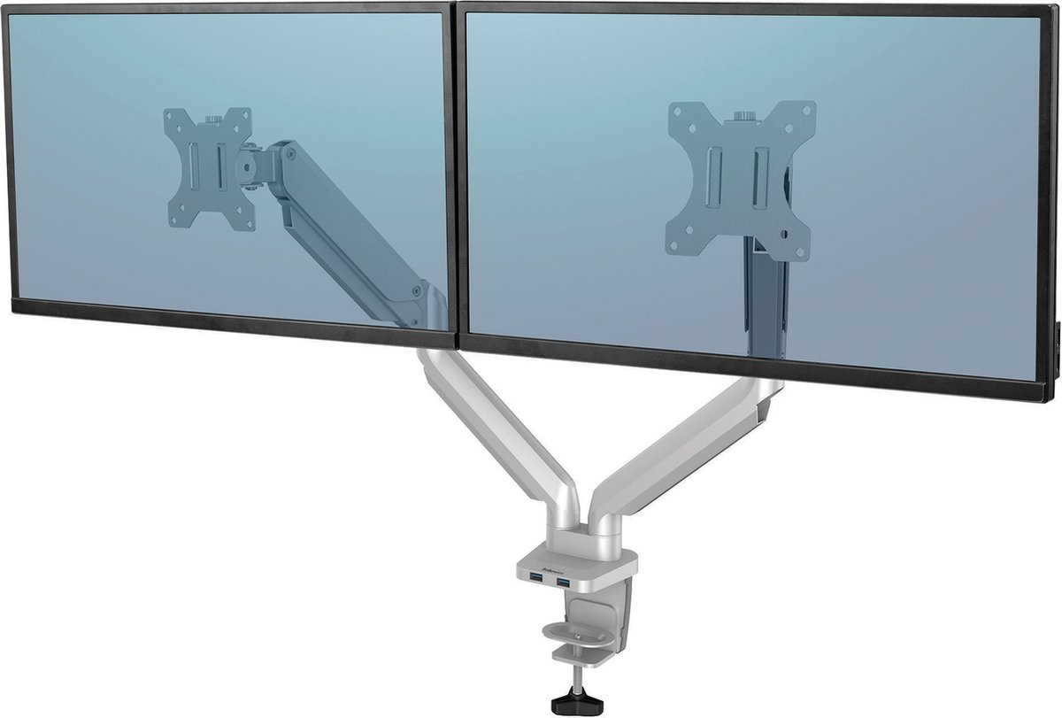 Fellowes Platinum Series monitor arm - Voor 2 schermen - 32 inch - Zilver