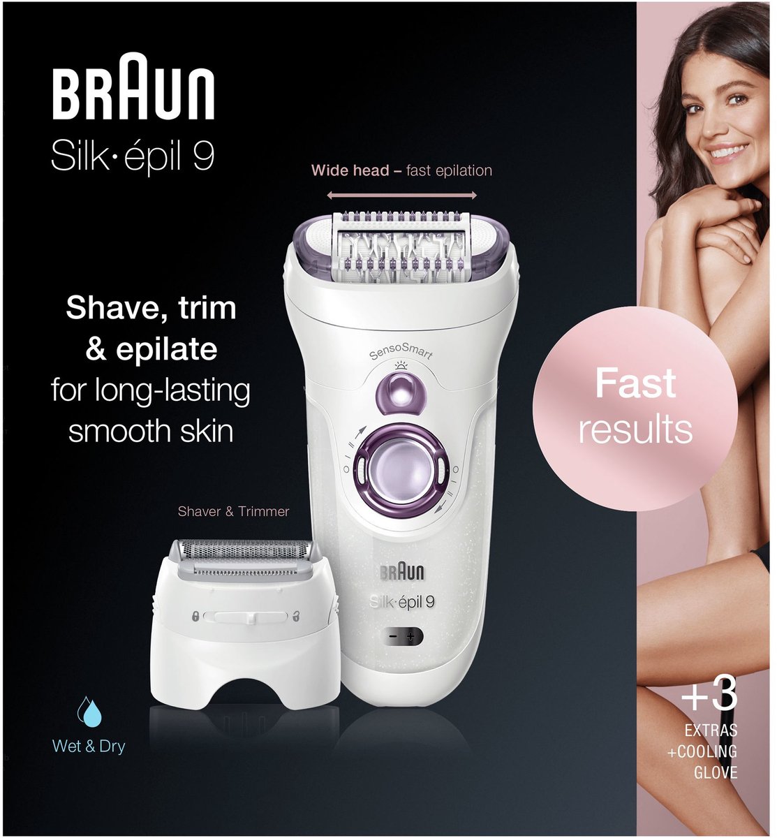 Bol.com Braun Silk-épil 9 9-710 Voor Vrouwen Voor Langdurige Ontharing, Wit/Paars aanbieding