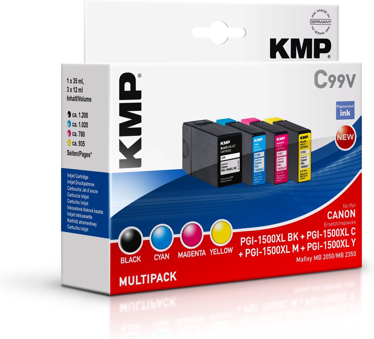KMP C99V inktcartridge Zwart, Cyaan, Magenta, Geel