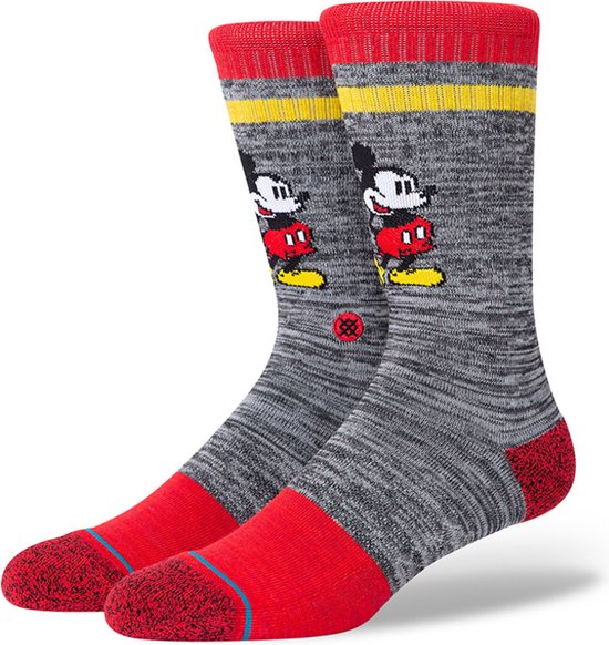 Vintage Mickey Mouse sokken Stance grijs/rood - M 38-42